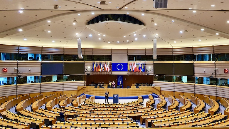 Euroopan Parlamentin istuntosali.
